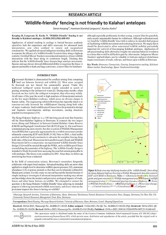 Wildlife friendly fencing research paper thumbnail